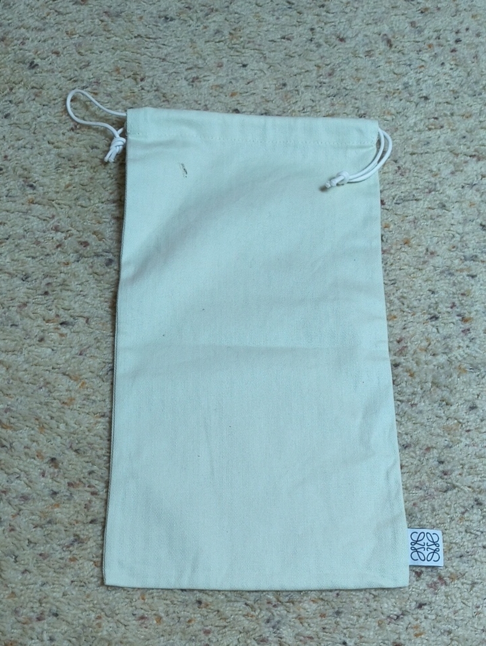 Lower Light Tan White Ivory Canvas Drawstring Long Bag Dust